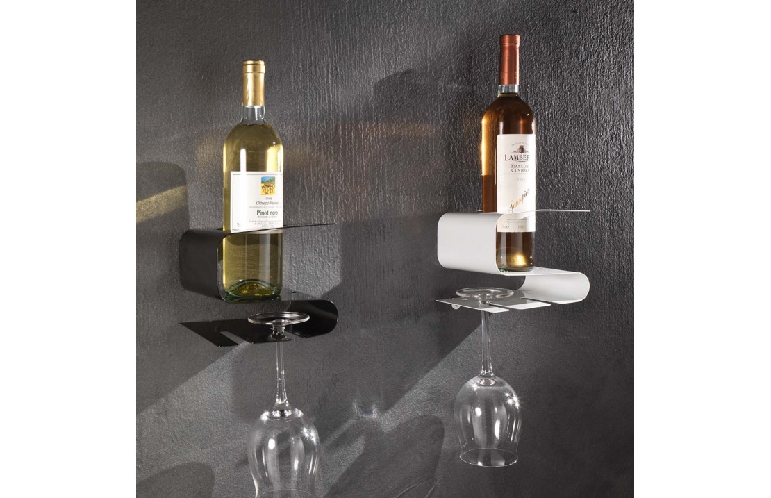 Shelf bottle and glasses rack