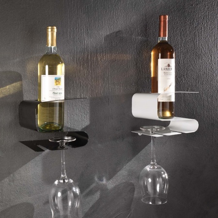 Shelf bottle and glasses rack