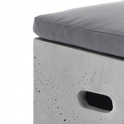 Pouf - sgabello in resina di cemento con seduta imbottita