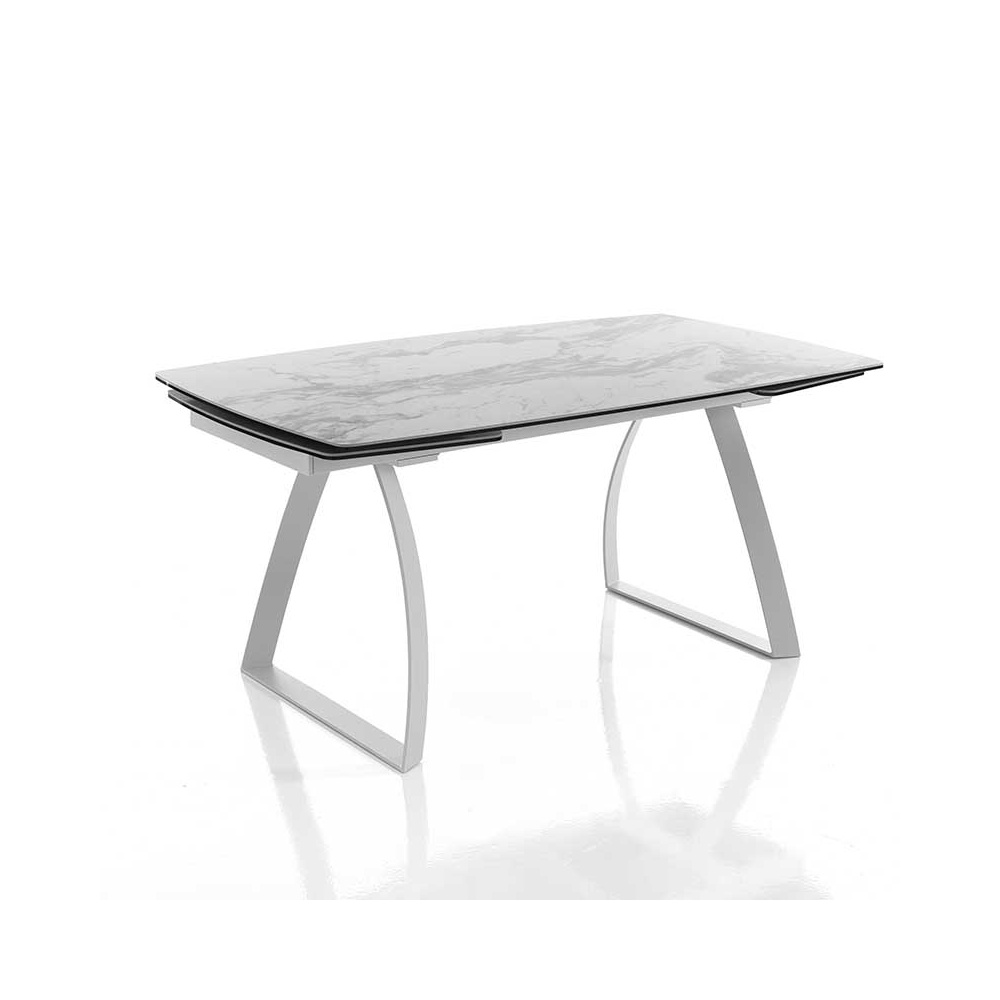 Extended table with marble effect top
