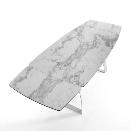 Tavolo allungabile piano effetto marmo