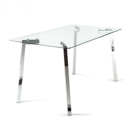 Table/desk in metal w/glass top