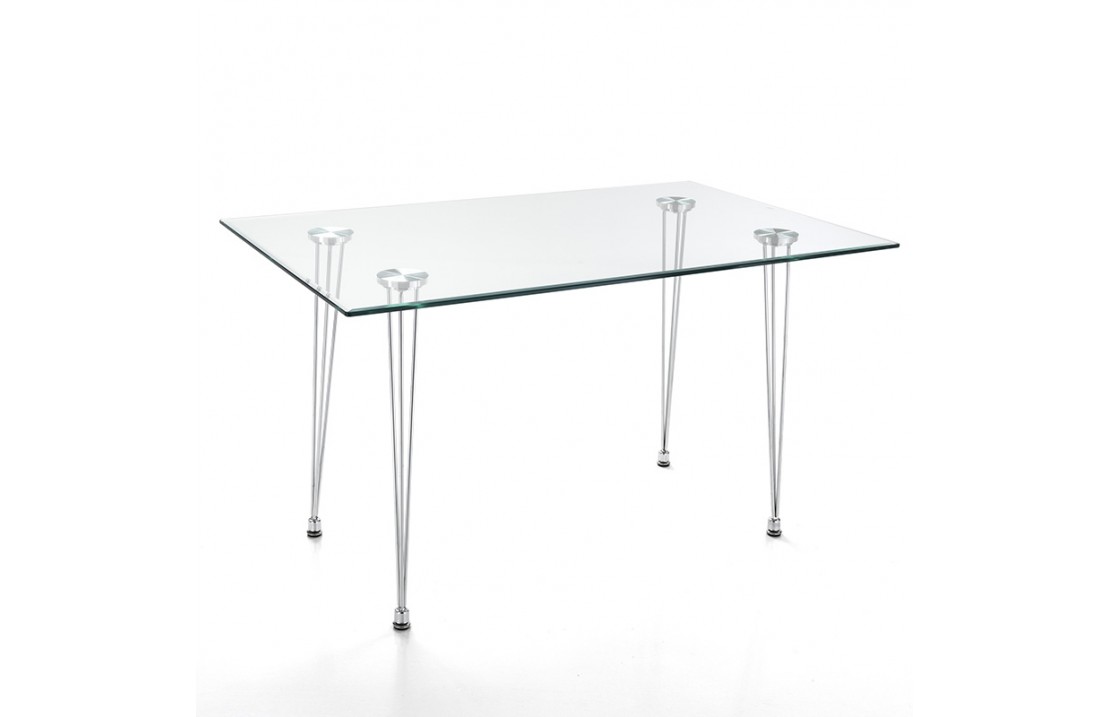 Writing desk in metal w/glass top