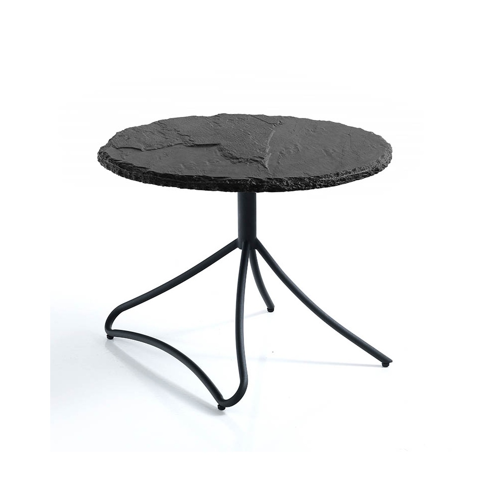 Coffee table in metal with ardesia top