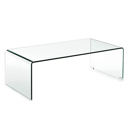 Curved glass coffee table
