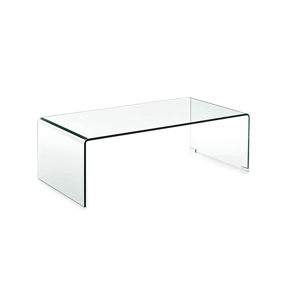 Curved glass coffee table
