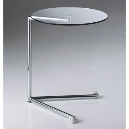 Glass service low table with wheels