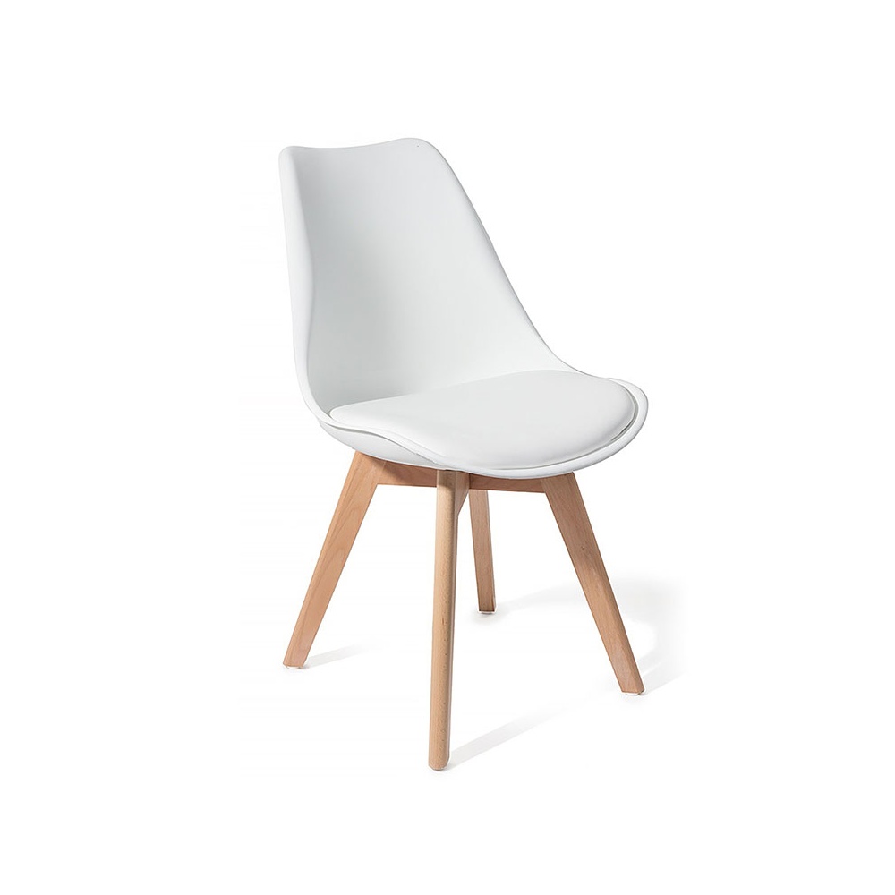 Chair in eco-leather and solid wood