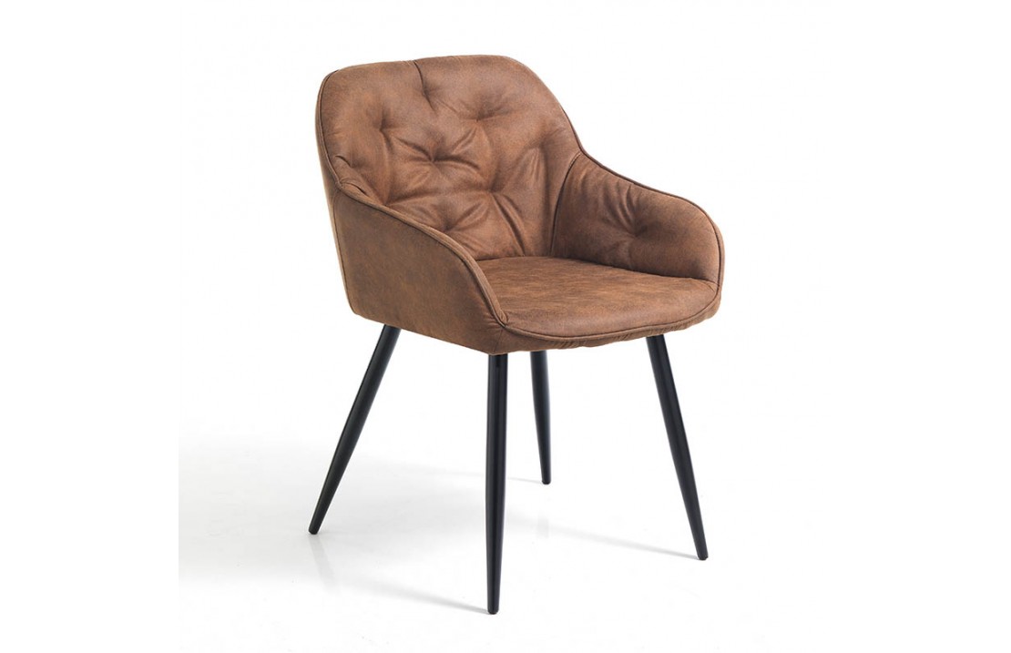 Padded easy chair upholstered in eco-leather