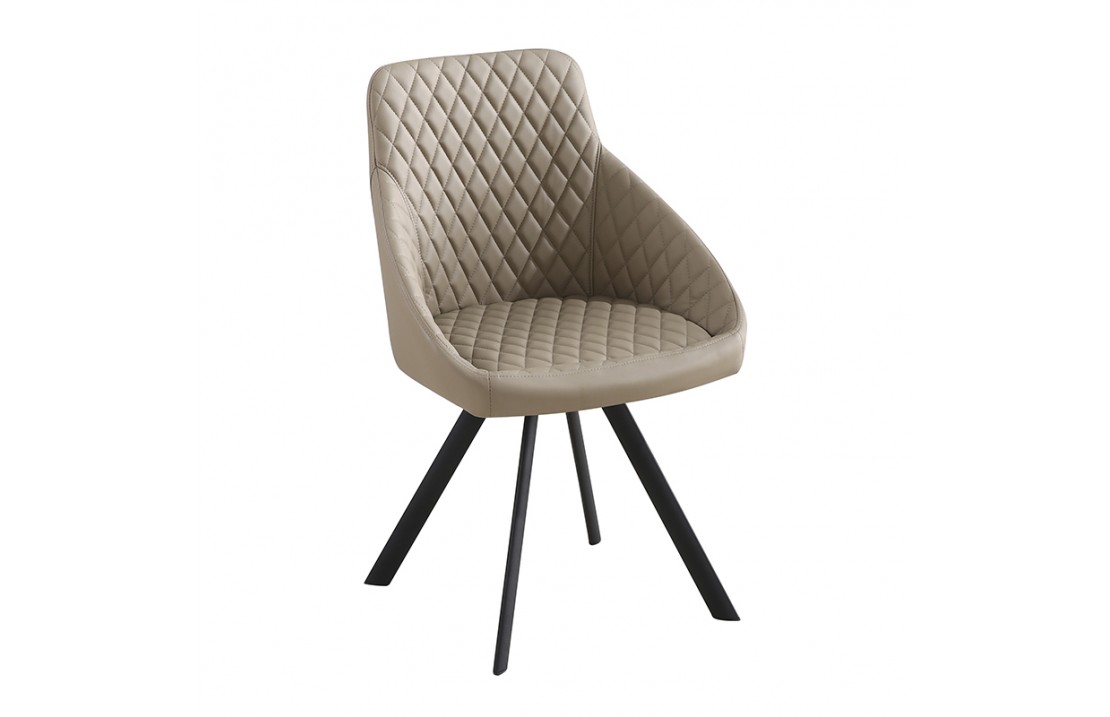 Padded chair in synthetic leather
