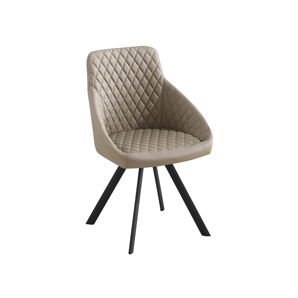 Padded chair in synthetic leather