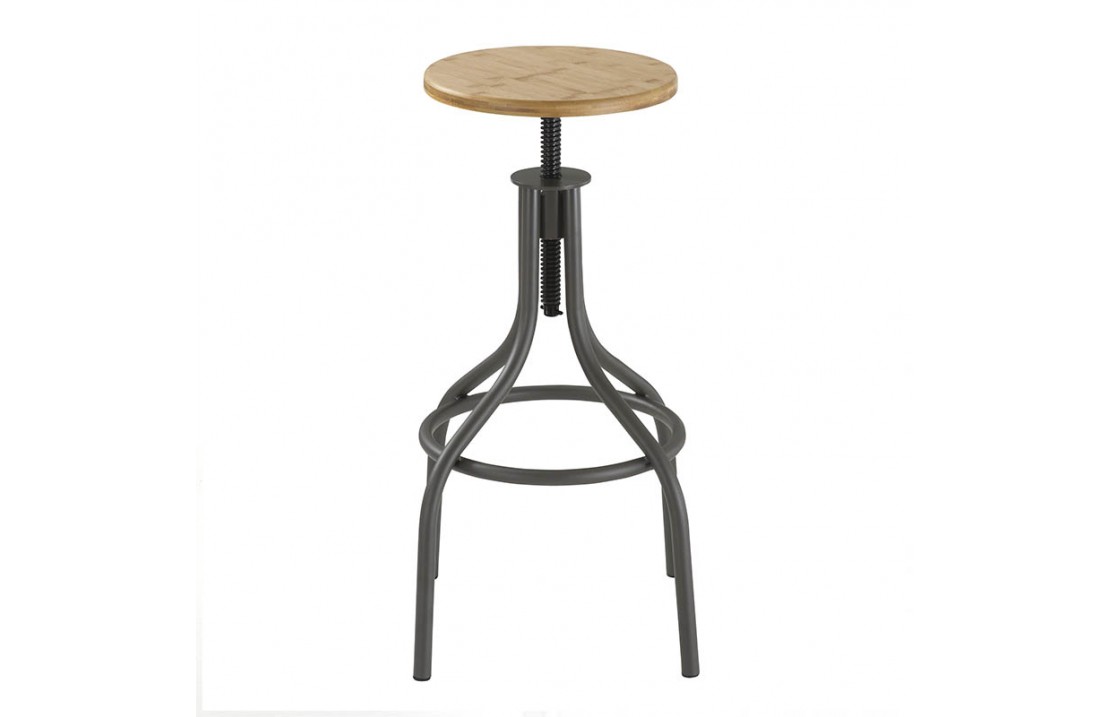 Stool in wood and metal - Industrial style