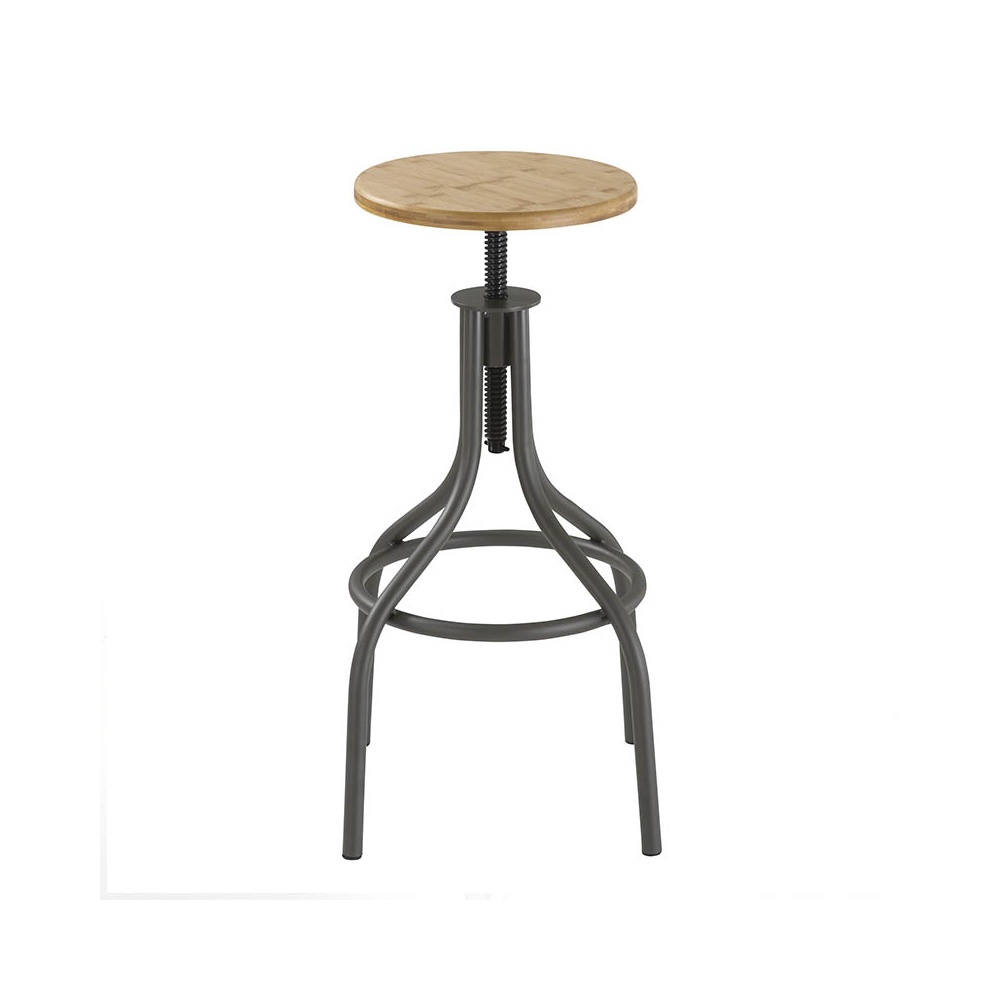 Stool in wood and metal - Industrial style