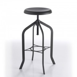 Stool with adjustable height - industrial black