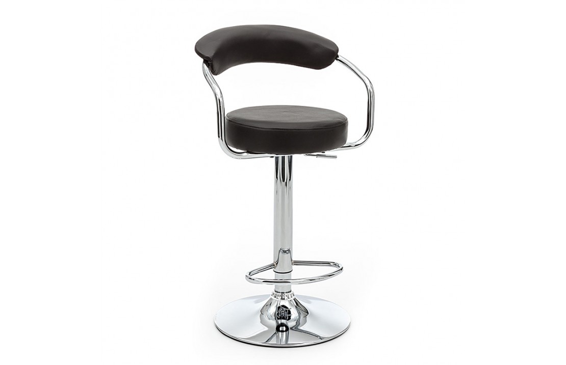 Stool adjustable height in metal and eco-leather