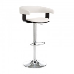Stool in metal and synthetic leather