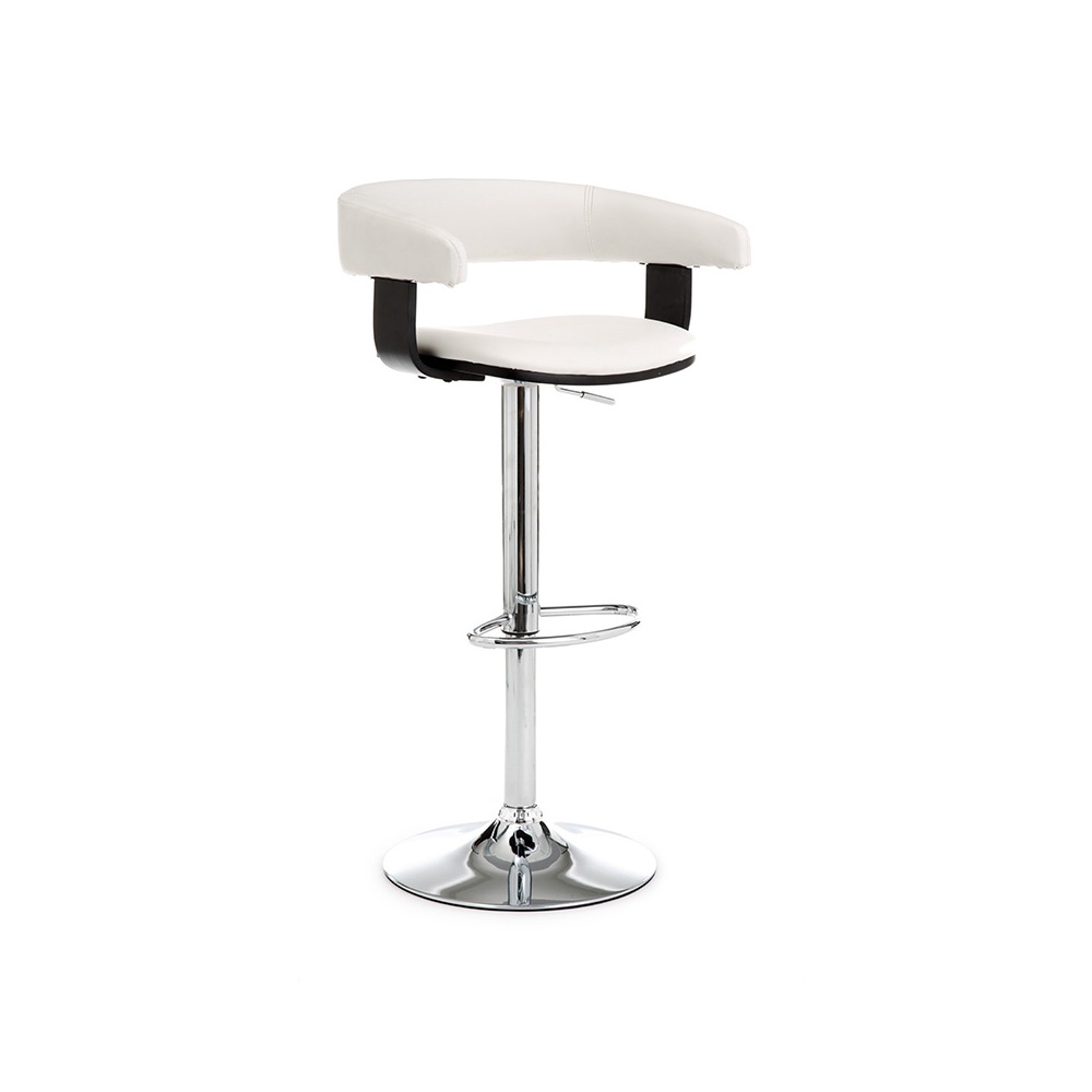 Stool in metal and synthetic leather