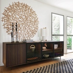 Sideboard with glass and wood doors - Scrigno