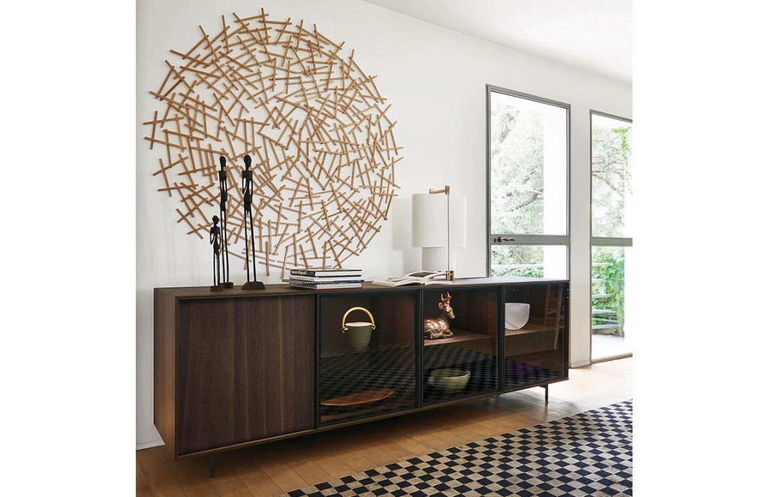Sideboard with glass and wood doors - Scrigno