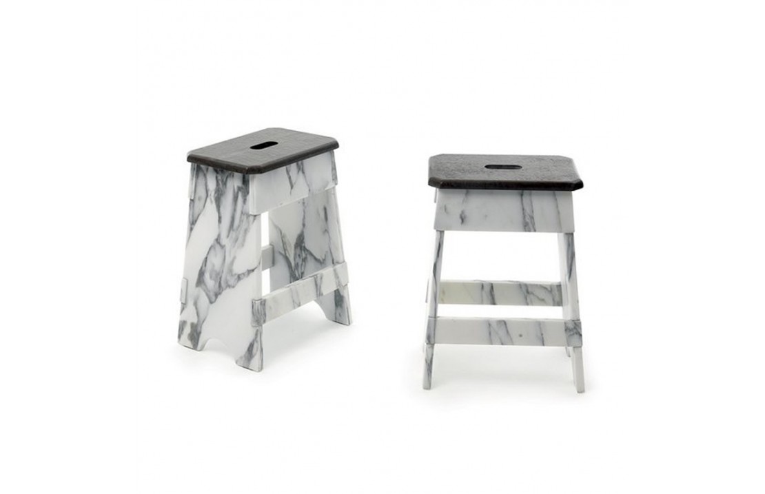 Low stool in Carrara marble - Faas