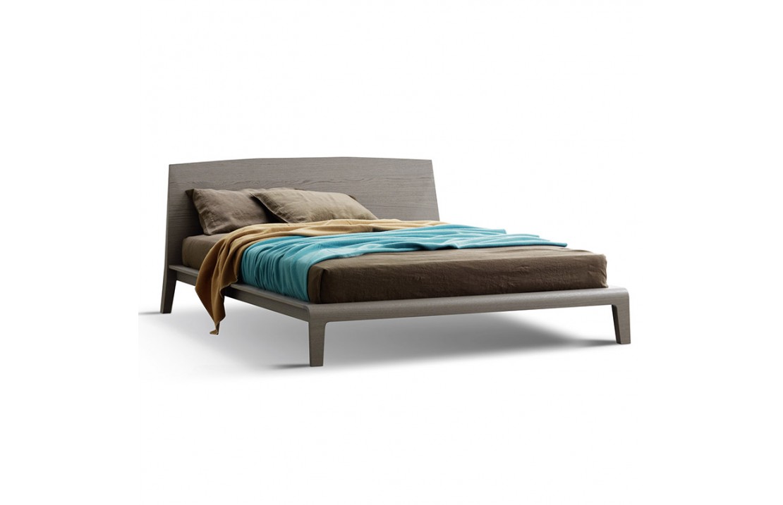 Cloe bed with wood headboard and bed frame