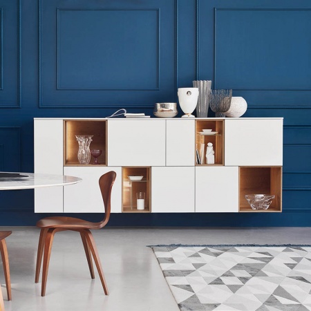 Open modular sideboard with open units