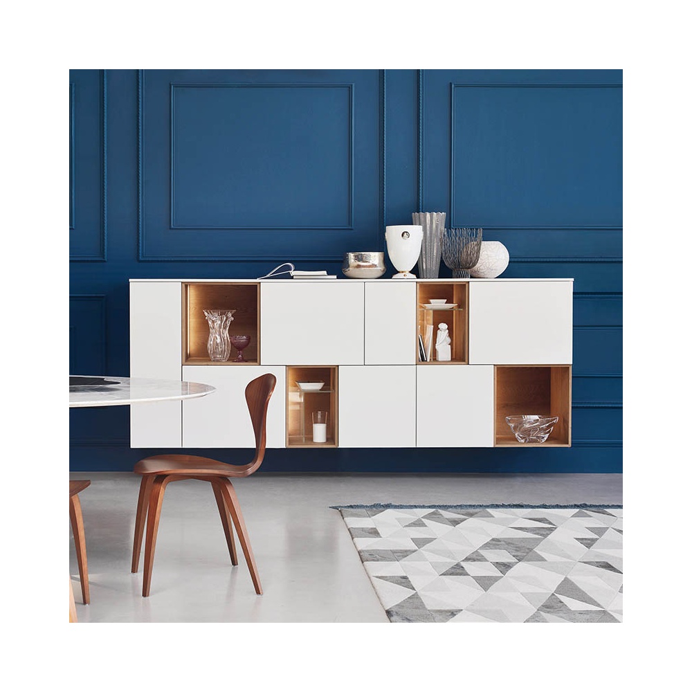 Open modular sideboard with open units