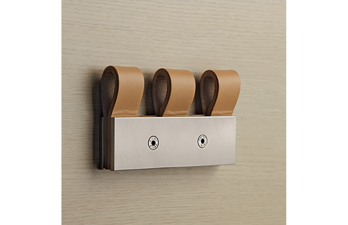 Wall hooks in Brass and leather - Baio