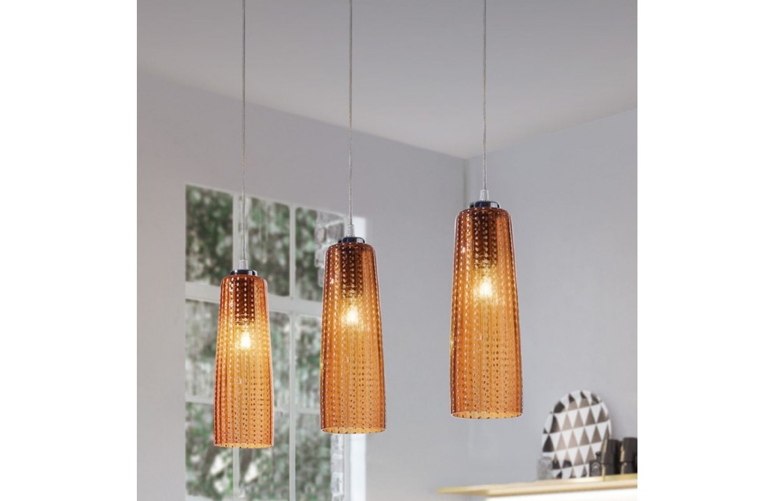 Suspension lamp with glass lampshade - Perle