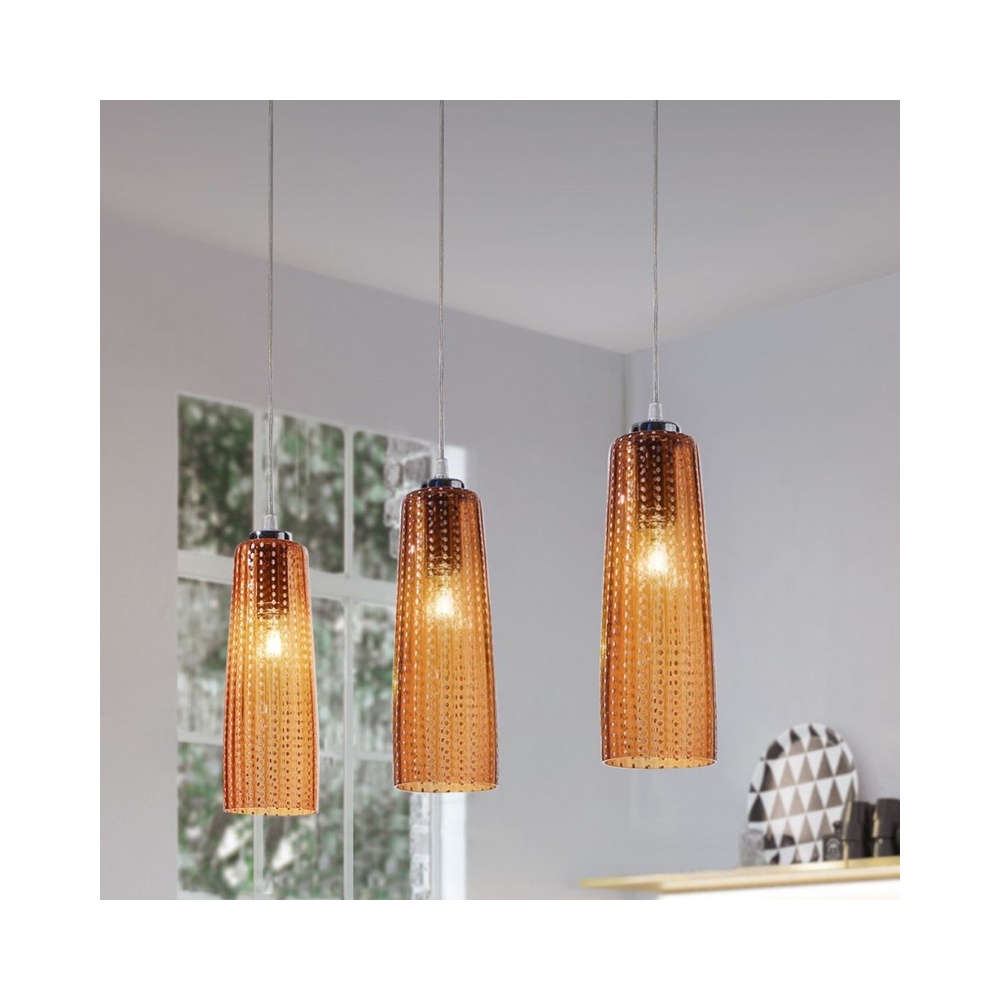 Suspension lamp with glass lampshade - Perle