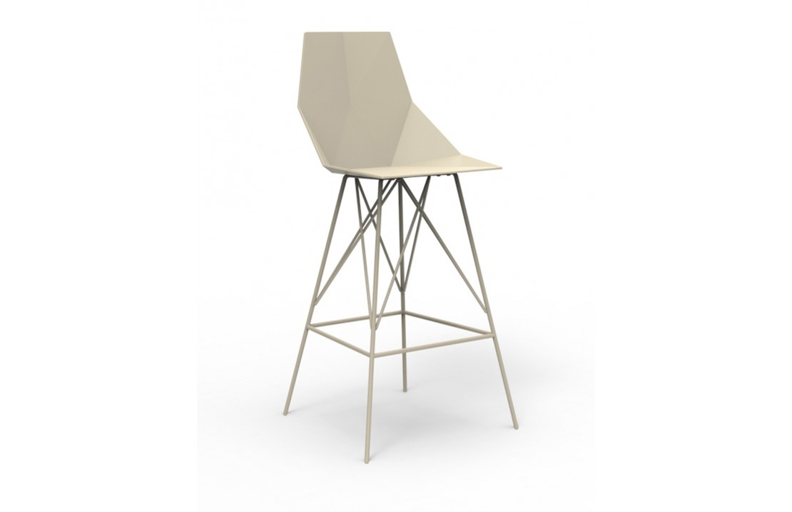 High Stool in Polypropylene and Stainless Steel - Faz