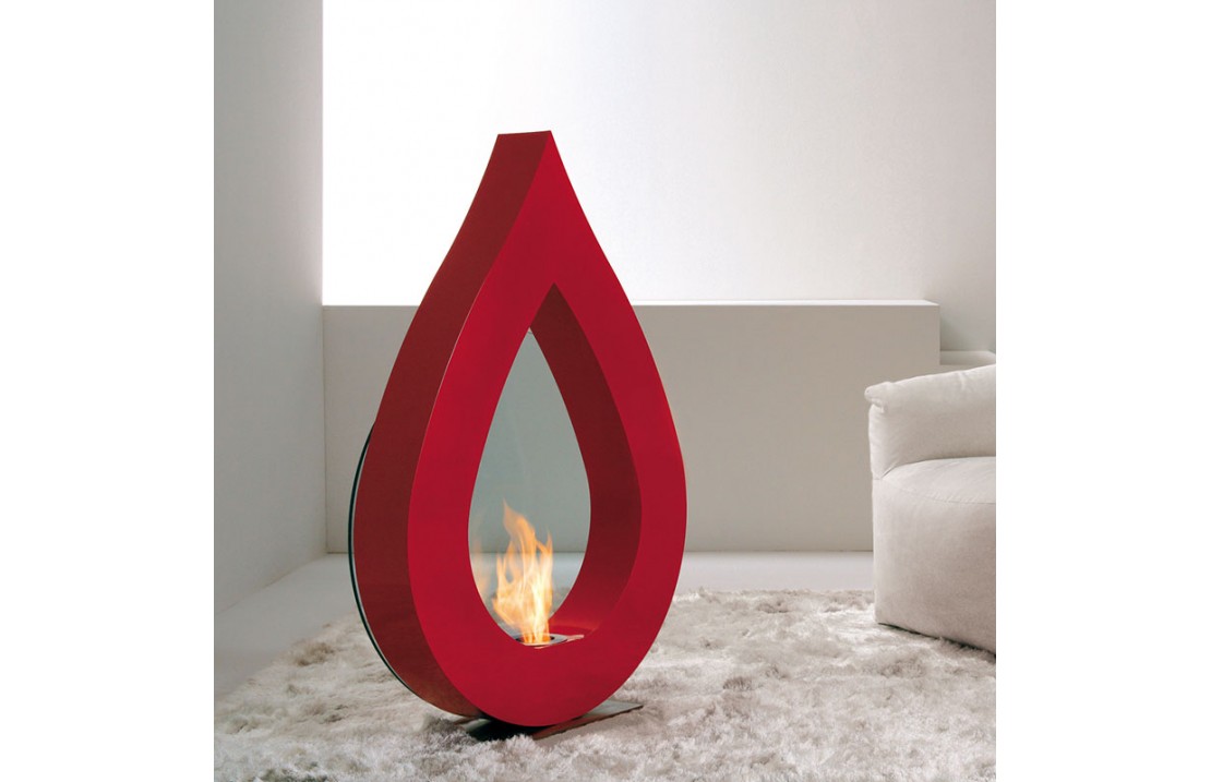 Floor bio-fireplace in steel - Big Flame