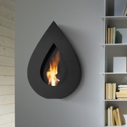 Bio-fireplace in steel - Flame Wall