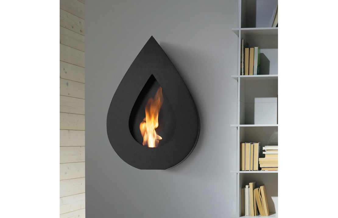 Bio-fireplace in steel - Flame Wall