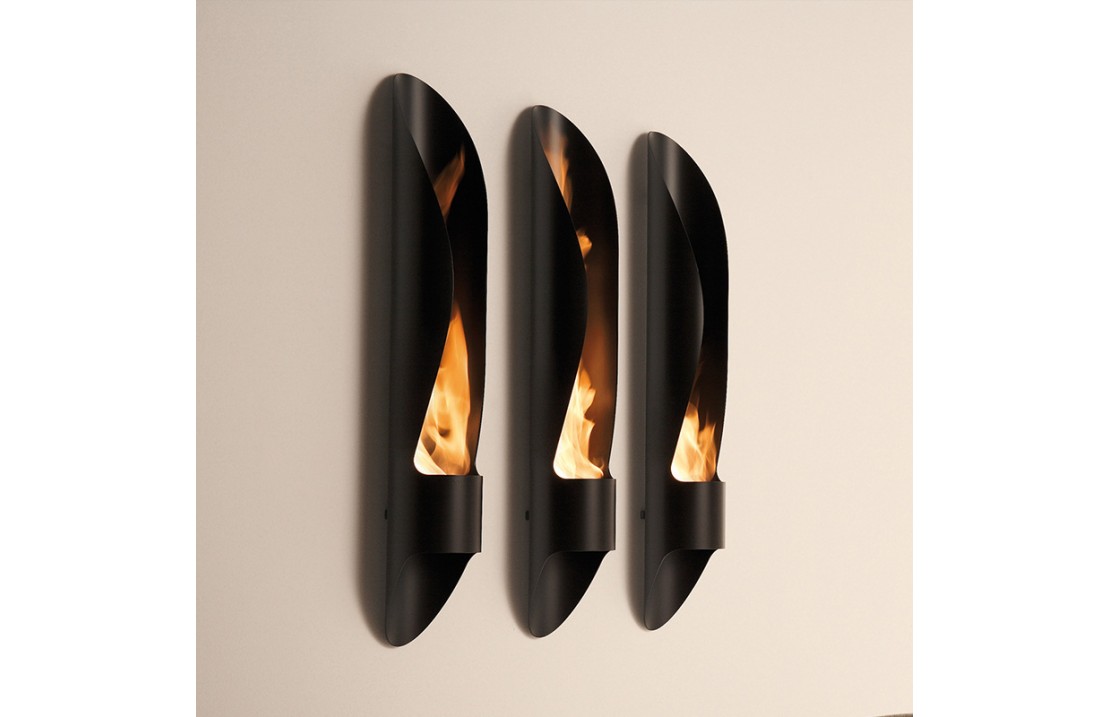 Wall bio-fireplace in steel - Tube