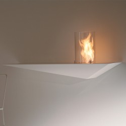 Wall bio-fireplace in steel - Prisma Consolle