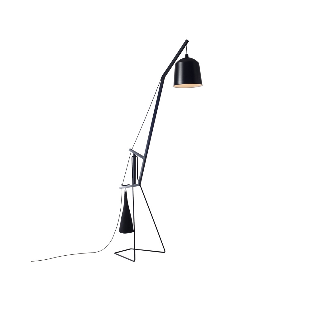 Floor Lamp with metal and wood frame