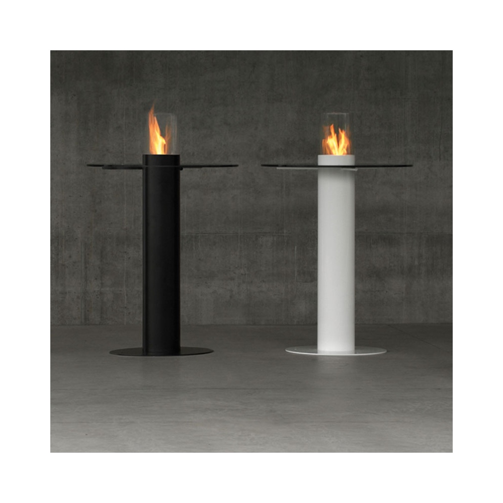 Steel bio-fireplace - Minerva table