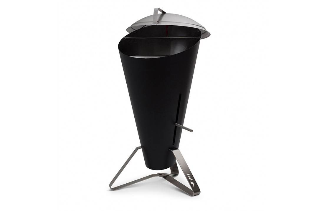 Cone barbecue in stainless steel