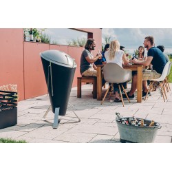 Cone barbecue in stainless steel