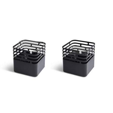 Cube barbecue/brazier/stool in steel