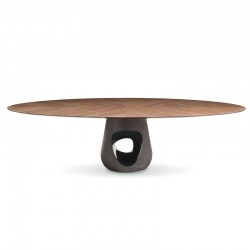 Tavolo ovale con piano in legno - Barbara