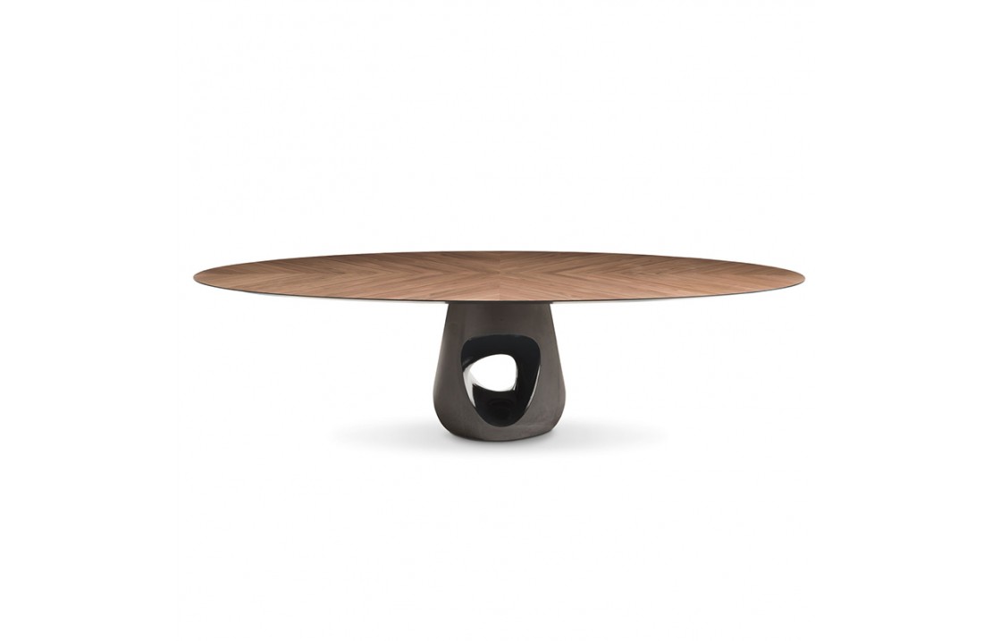 Tavolo ovale con piano in legno - Barbara