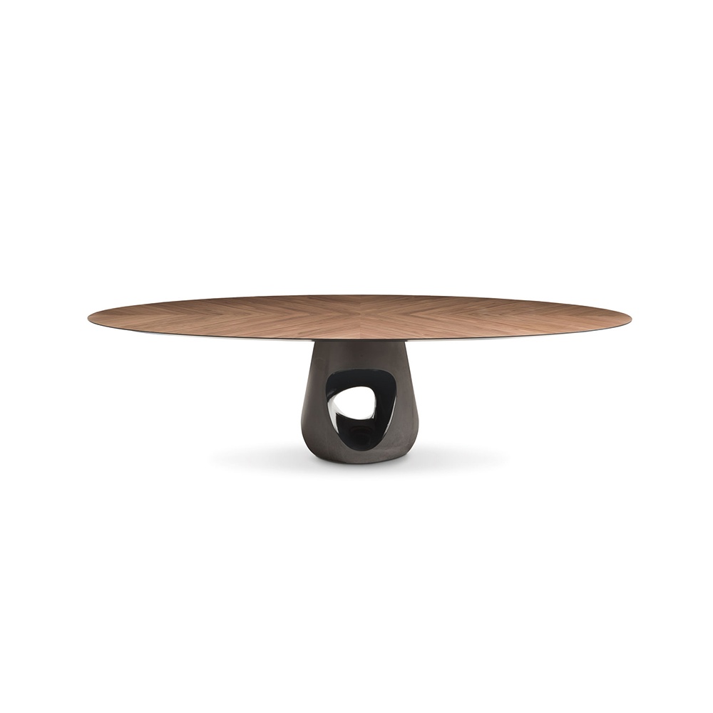 Oval table with wooden top - Barbara