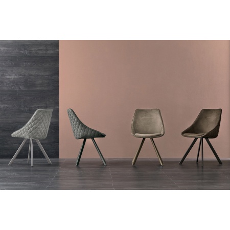 Padded chair in eco-leather -Bilbao