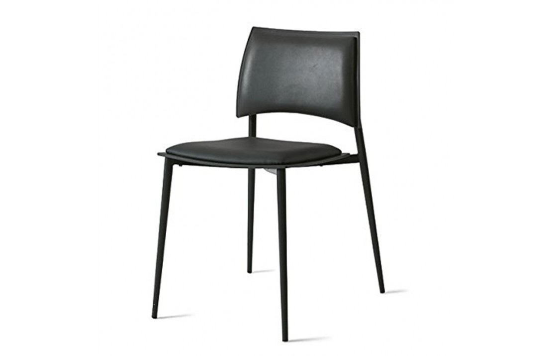 Stackable chair in eco-leather - Happy