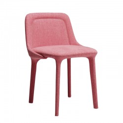 Lepel padded chair in fabric, eco-leather or leather