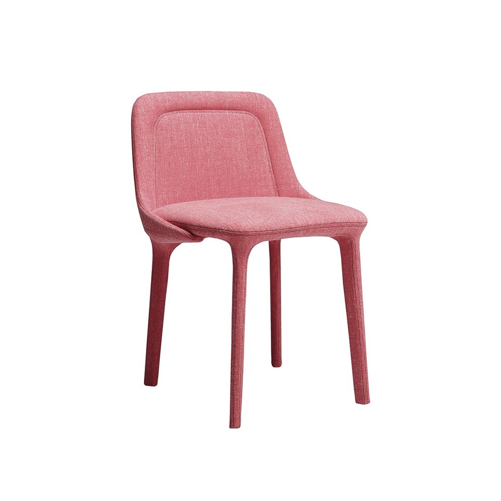 Lepel padded chair in fabric, eco-leather or leather