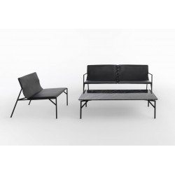 Sofa in leather and metal - Tout Le Jour
