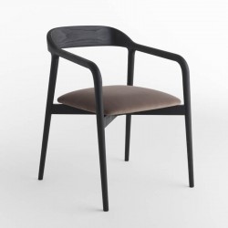 Velasca wood chair covered in fabric, eco-leather or leather